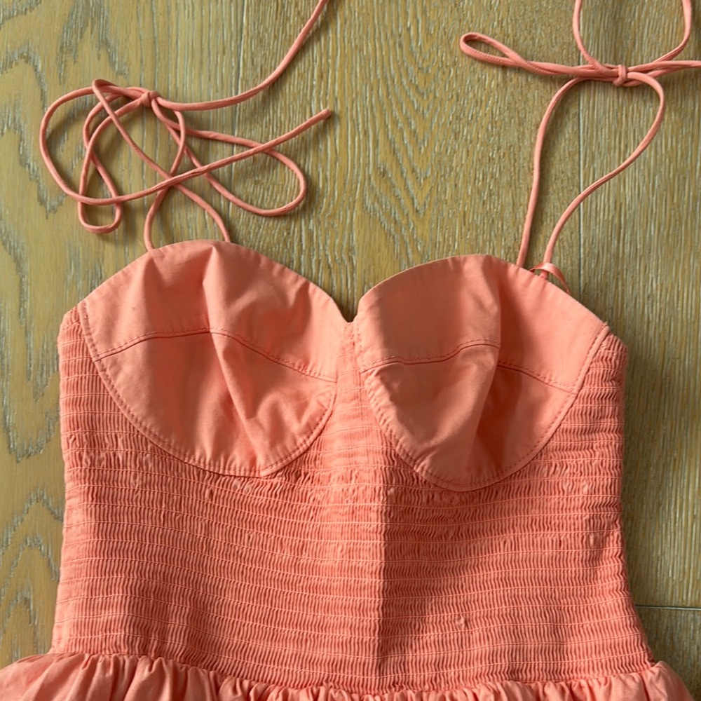 Staud Coral Mini Dress with Ruffle Detail - Picture 2 of 6